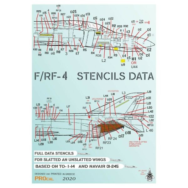 F-4/RF-4 STENCILS DATA (GREY WHITE FS 36622) - 1/72 Decals