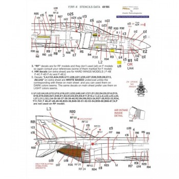 F-4/RF-4 STENCILS DATA (GREY WHITE FS 36622) - 1/32 Decals