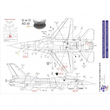 F-16 VIPER STENCILS DATA - 1/32 Decal