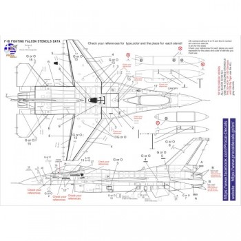 F-16 VIPER STENCILS DATA - 1/48 Decal