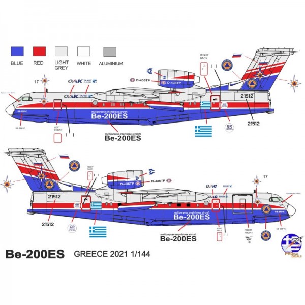 BERIEV Be-200S - GREECE 2021 - 1/144 Decal
