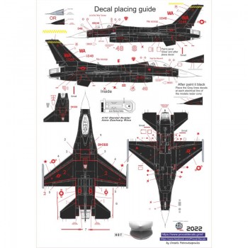 F-16 Aggressor of the 64th Aggressor Squadron "WRAITH", 1/72 Decal | Procal Decals