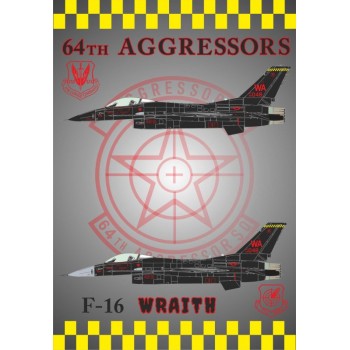 F-16 Aggressor of the 64th Aggressor Squadron "WRAITH", 1/32 Decal | Procal Decals