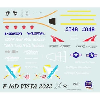 NF-16D VISTA, Calspan - 2022  Hill AFB, Utah - 86048, 1/72 Decal | Procal Decals