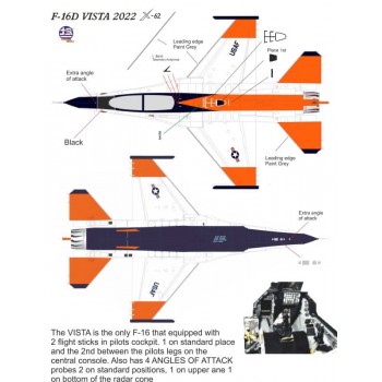 NF-16D VISTA, Calspan - 2022  Hill AFB, Utah - 86048, 1/72 Decal | Procal Decals