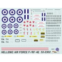 HELLENIC AIR FORCE F/RF-4E, 1/32 Decal | Procal Decals
