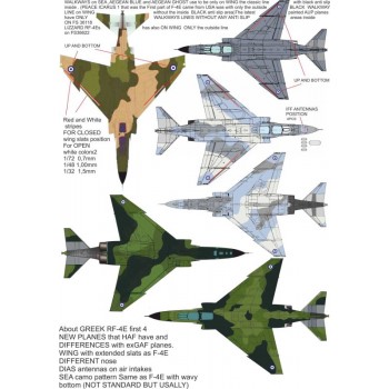 HELLENIC AIR FORCE F/RF-4E, 1/32 Decal | Procal Decals