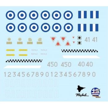 Greek RAFALE insignias and basic stencils  - 1/48 Procal Decals