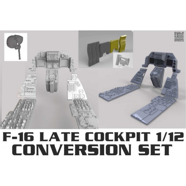 F-16 LATE COCKPIT 1/12 Conversion Set /W JHMCS HELMET -  Procal Decals
