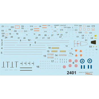 GREEK F-16 LOW VISIBILITY STENCILS  - 1/48 Procal Decals