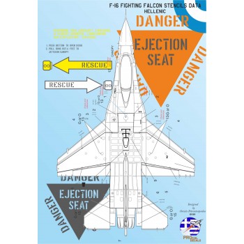 GREEK F-16 LOW VISIBILITY STENCILS  - 1/48 Procal Decals