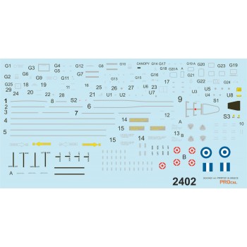 GREEK F-16 LOW VISIBILITY STENCILS  - 1/32 Procal Decals