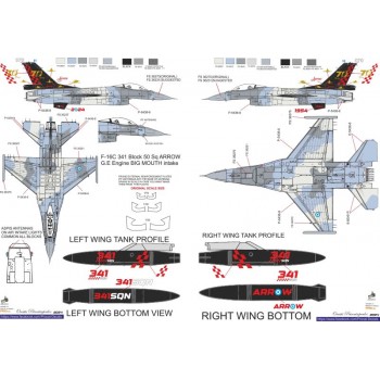 341 SQ 70 YEARS F-16 Blk50 - 1/48 Procal Decals