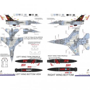 341 SQ 70 YEARS F-16 Blk50  - 1/72 Procal Decals
