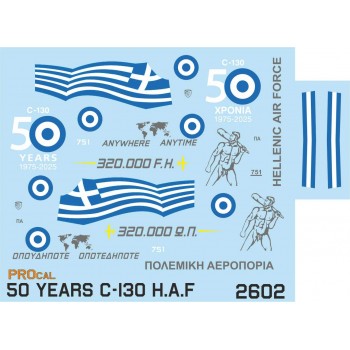 50 YEARS H.A.F C-130 - 1/72 Procal Decals